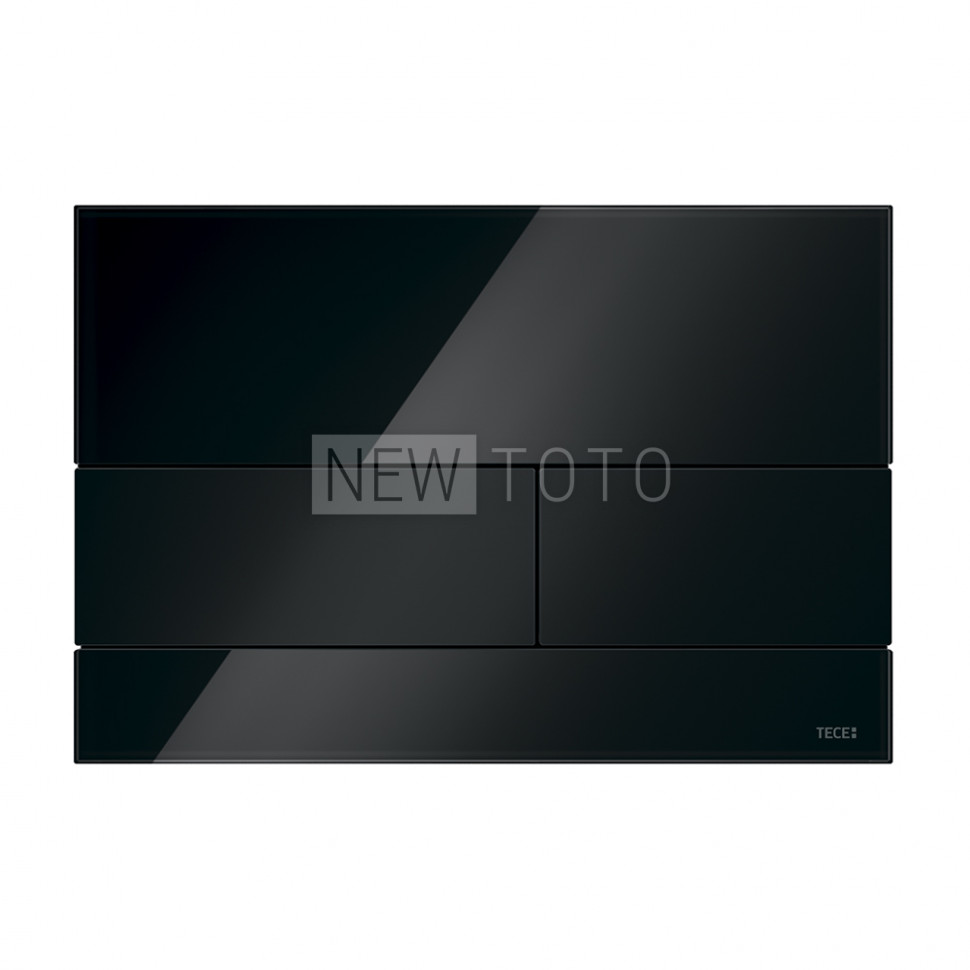 Стеклянная панель смыва для унитаза TECEsquare, стекло черное, клавиши черные фото №1