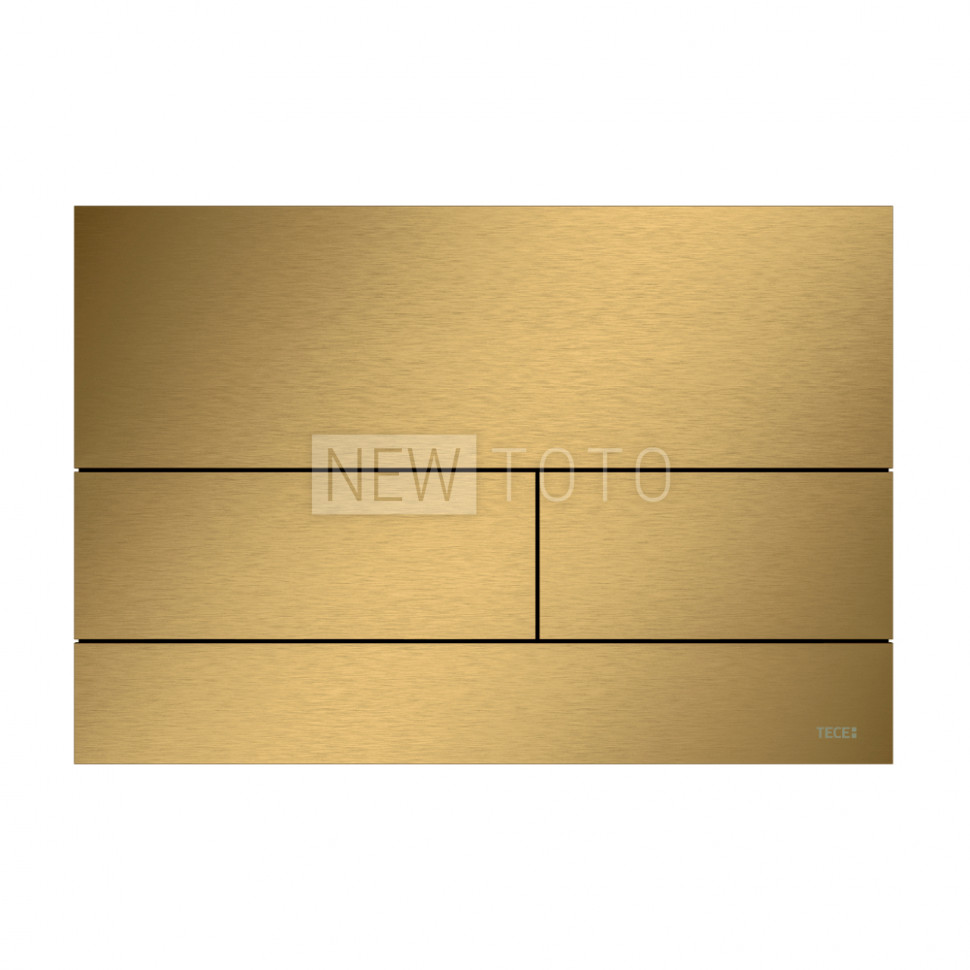 Металлическая панель смыва для унитаза TECEsquare II, PVD покрытие: сатин, позолоченный, покрытие против отпечатков пальцев фото №1