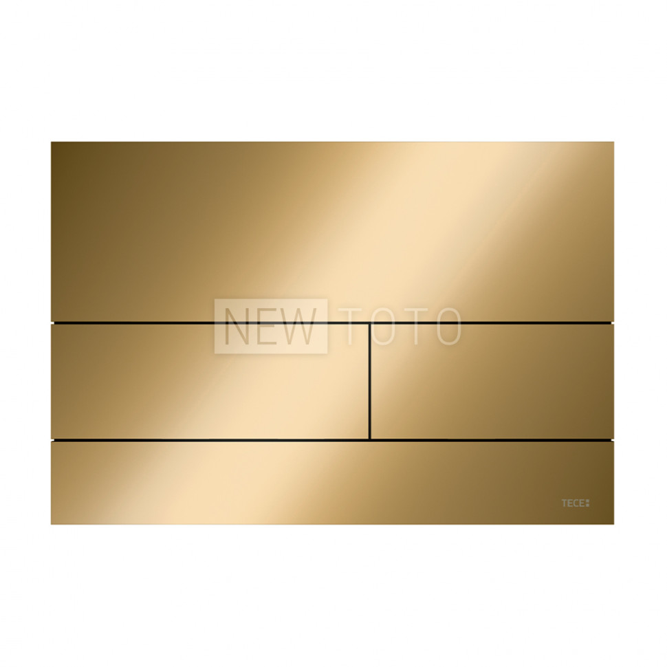 Металлическая панель смыва для унитаза TECEsquare, PVD покрытие: глянец, позолоченный фото №1