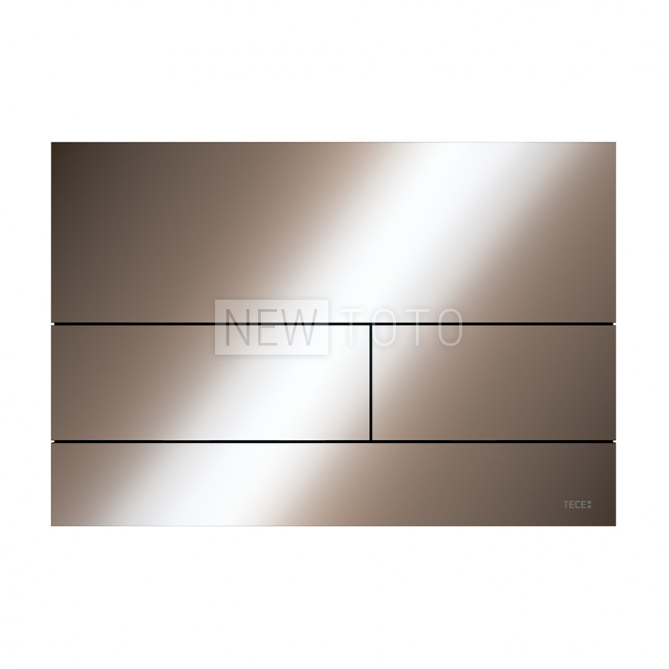 Металлическая панель смыва для унитаза TECEsquare, PVD покрытие: глянец, красный позолоченный фото №1