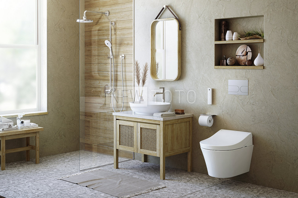 Крышка-биде TOTO Washlet S5 + подвесной унитаз NC фото №6