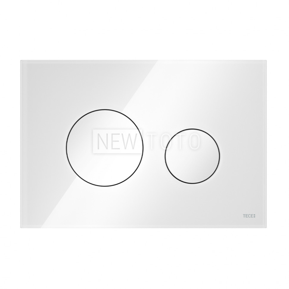 Стеклянная панель смыва для унитаза TECEloop, стекло белое, клавиши белые фото №1