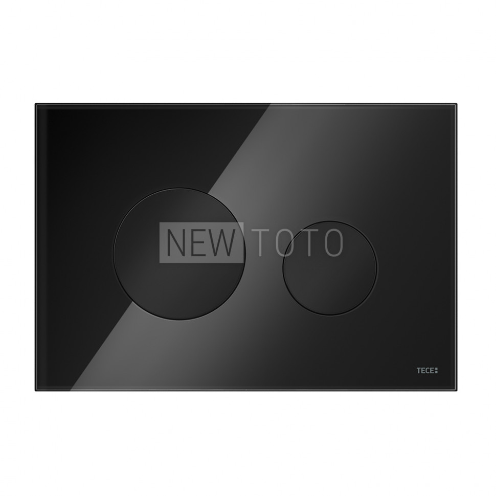Стеклянная панель смыва для унитаза TECEloop, стекло черное, клавиши черные фото №1