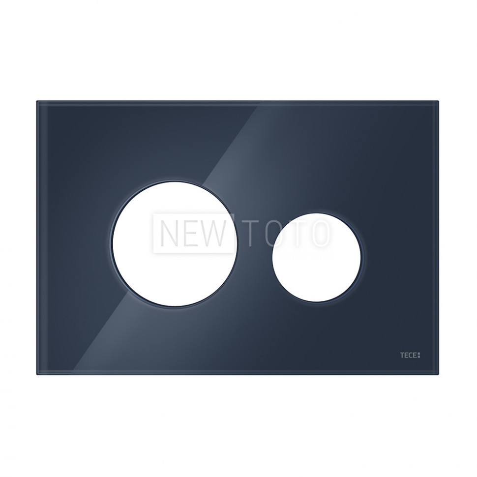 Стеклянная лицевая панель смыва для унитаза TECEloop modular, вечерняя синева фото №1