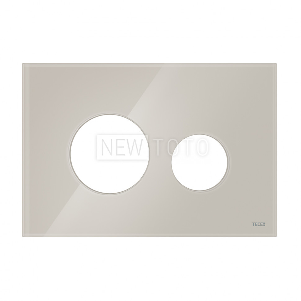 Стеклянная лицевая панель смыва для унитаза TECEloop modular, стекло светло-бежевое фото №1