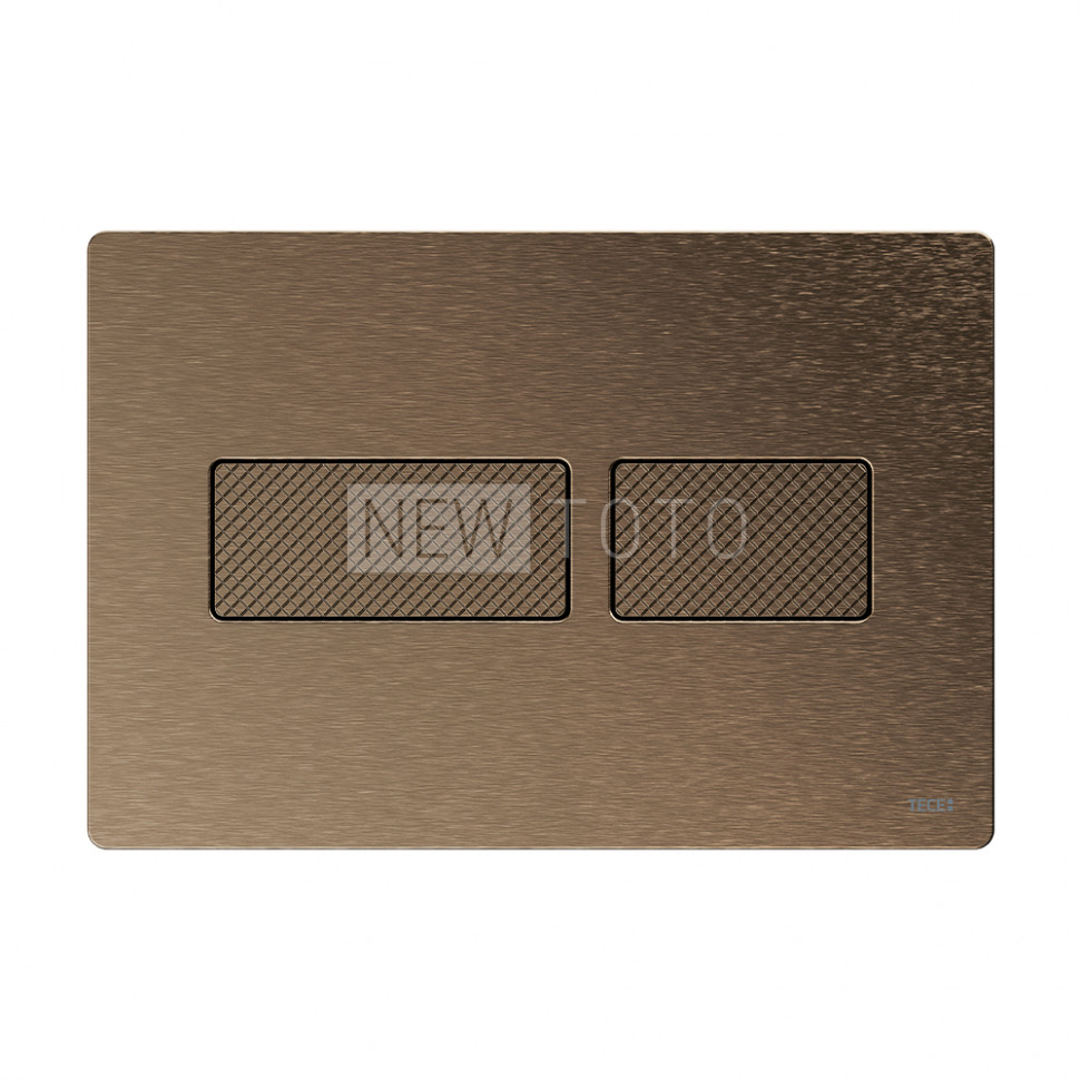 Стальная панель смыва унитаза TECEsolid с текстурированной поверхностью для системы двойного смыва, бронза с текстурой ромбы фото №1