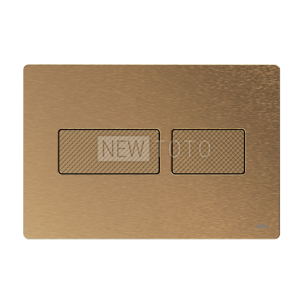 Стальная панель смыва унитаза TECEsolid с текстурированной поверхностью для системы двойного смыва, латунь с текстурой ромбы фото №1