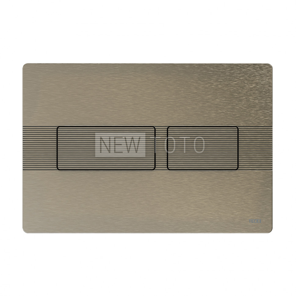 Стальная панель смыва унитаза TECEsolid с текстурированной поверхностью для системы двойного смыва, никель с текстурой линии фото №1