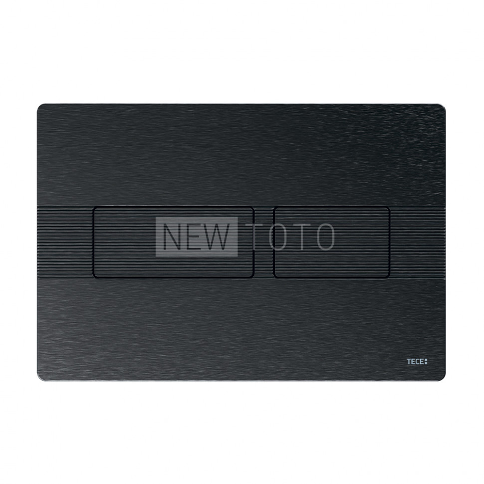 Стальная панель смыва унитаза TECEsolid с текстурированной поверхностью для системы двойного смыва, графит с текстурой линии фото №1