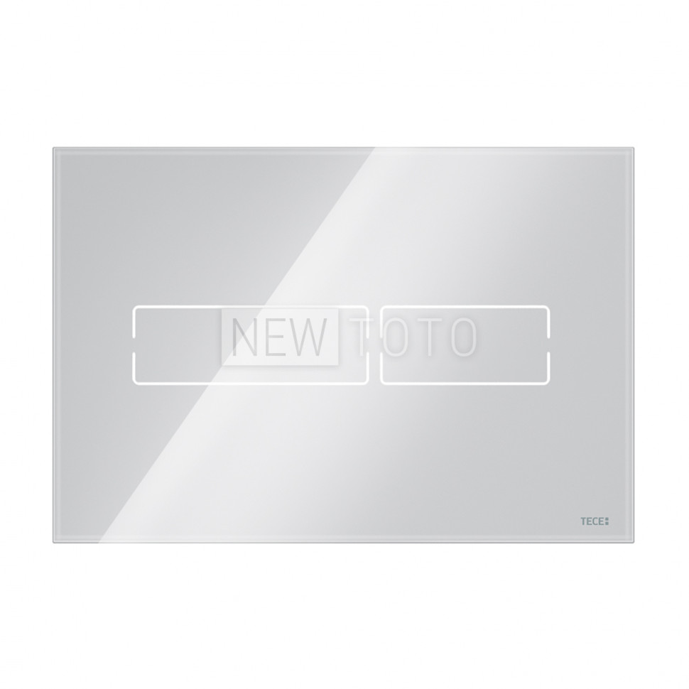 Стеклянная панель смыва для унитаза TECElux Mini с электронным сенсорным приводом, стекло белое фото №1
