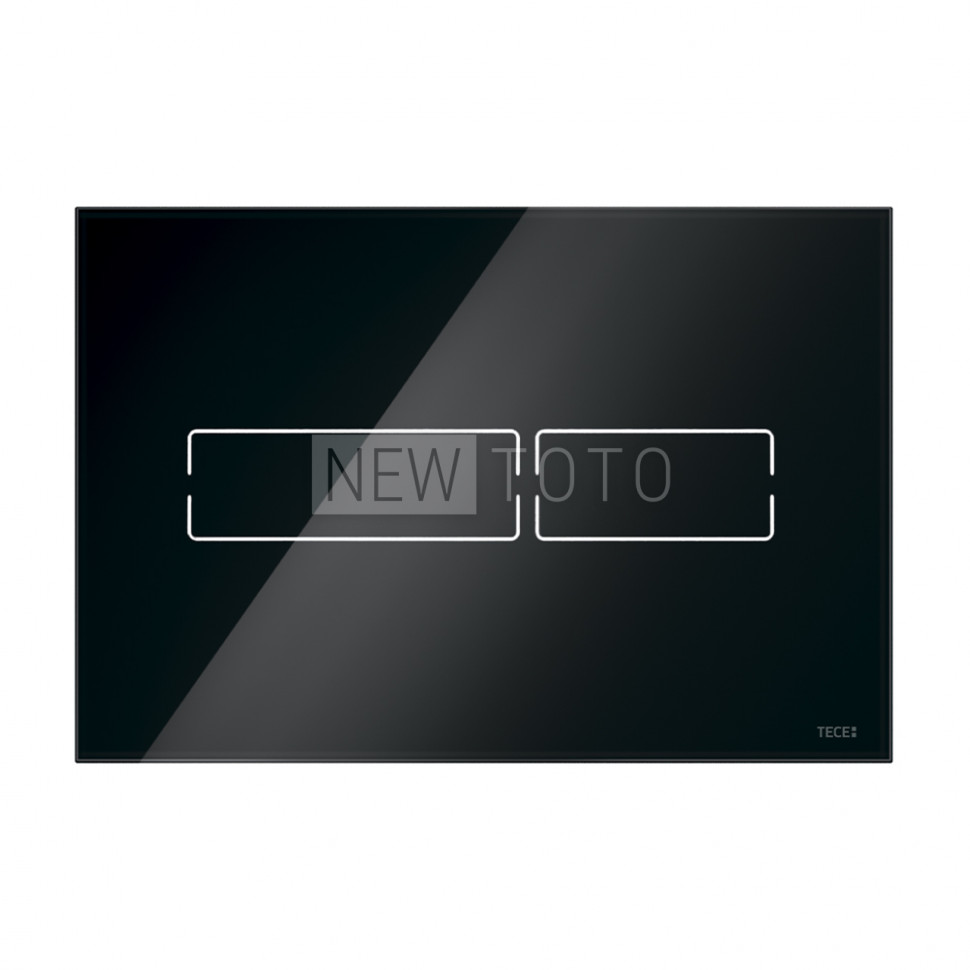 Стеклянная панель смыва для унитаза TECElux Mini с электронным сенсорным приводом, стекло черное фото №1