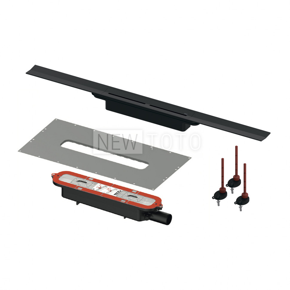 Комплект для монтажа душевого профиля TECEdrainprofile с черным PVD покрытием фото №1