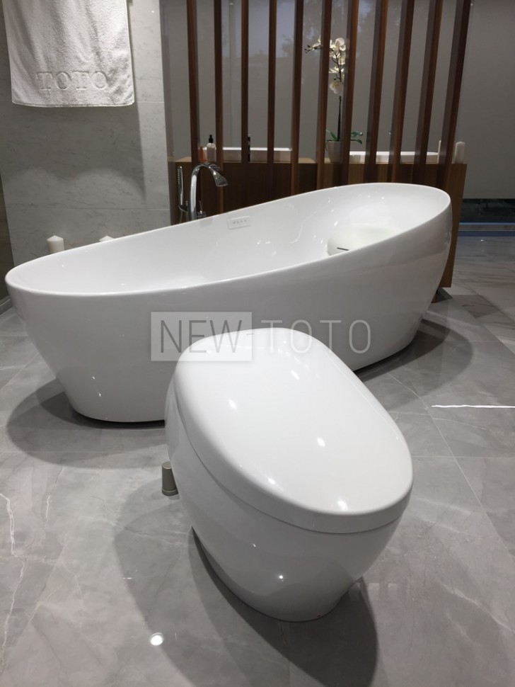 Смеситель для ванны TOTO Neorest отдельностоящий фото №5