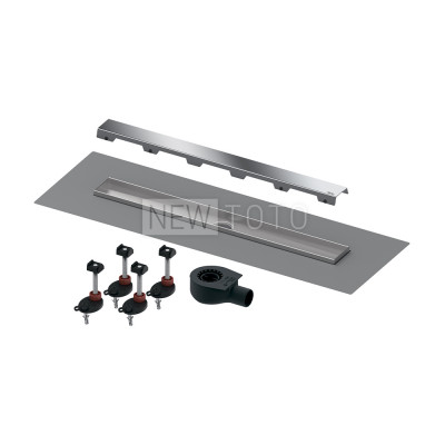 TECEdrainline. Комплект для монтажа дренажного канала, панель "steel II", сатин, с мембраной фото