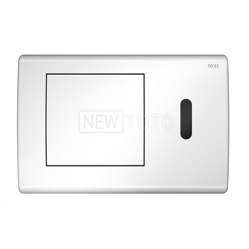 Металлическая панель смыва для унитаза TECEplanus с ИК-сенсором, батарея 6 В, белая глянцевая фото №1